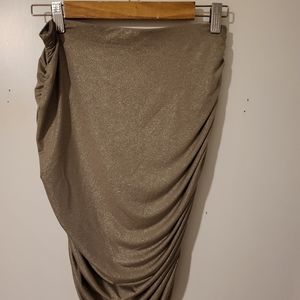 Express Metallic silky  high waist ruched skirt size M